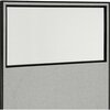 Global Industrial 60-1/4W x 72H Office Partition Panel with Partial Window, Gray 694665WGY